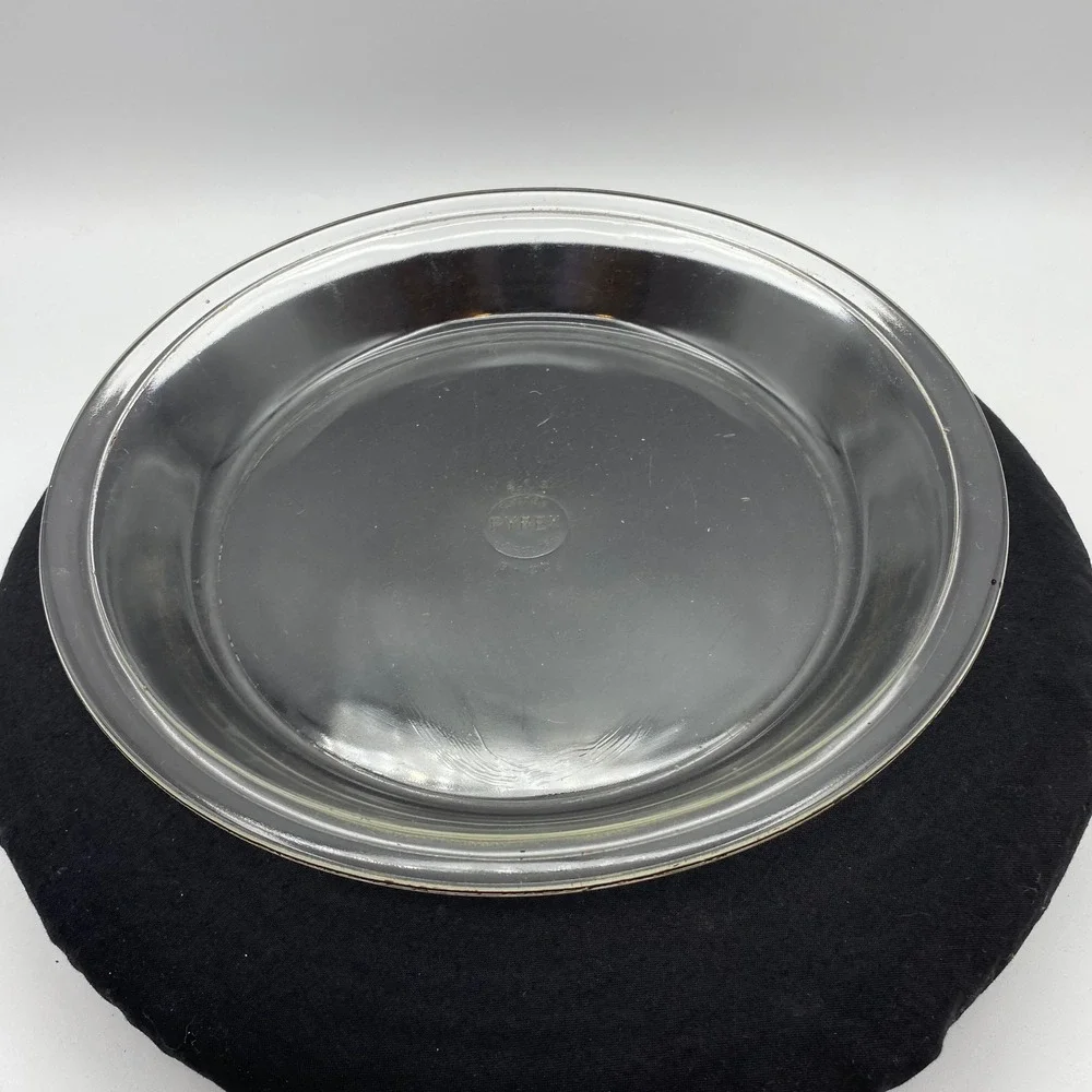 Pyrex 10in Pie Plate Clear Glass Vintage 209 Round Baking Dish Wide Rim Rustic